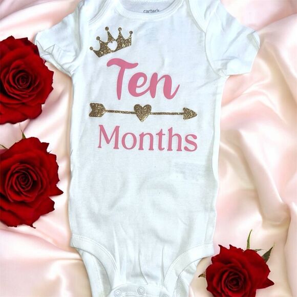 Handmade 👑 Princess Milestone Onesies – Complete 12-Month Set! 👑 - Picture 11 of 14